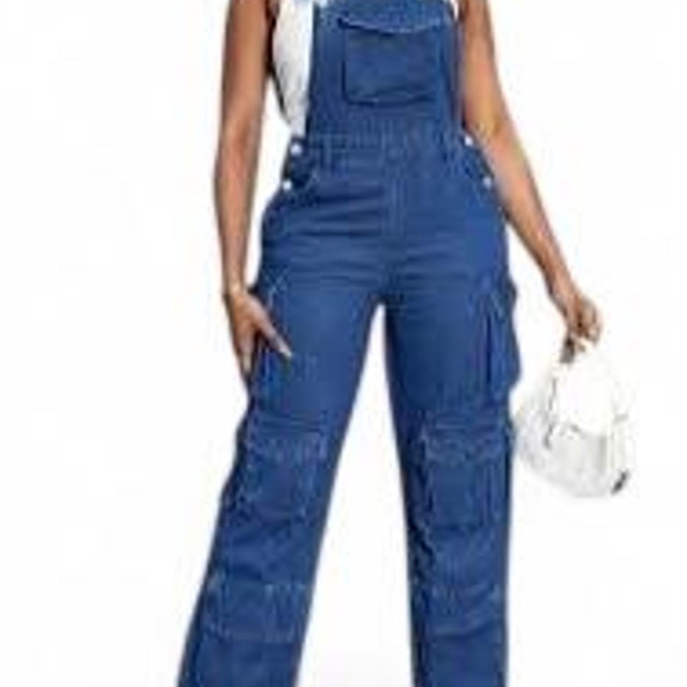 Women's Baggy Cargo Denim Overalls Women Adjustable Bib Apron Pants